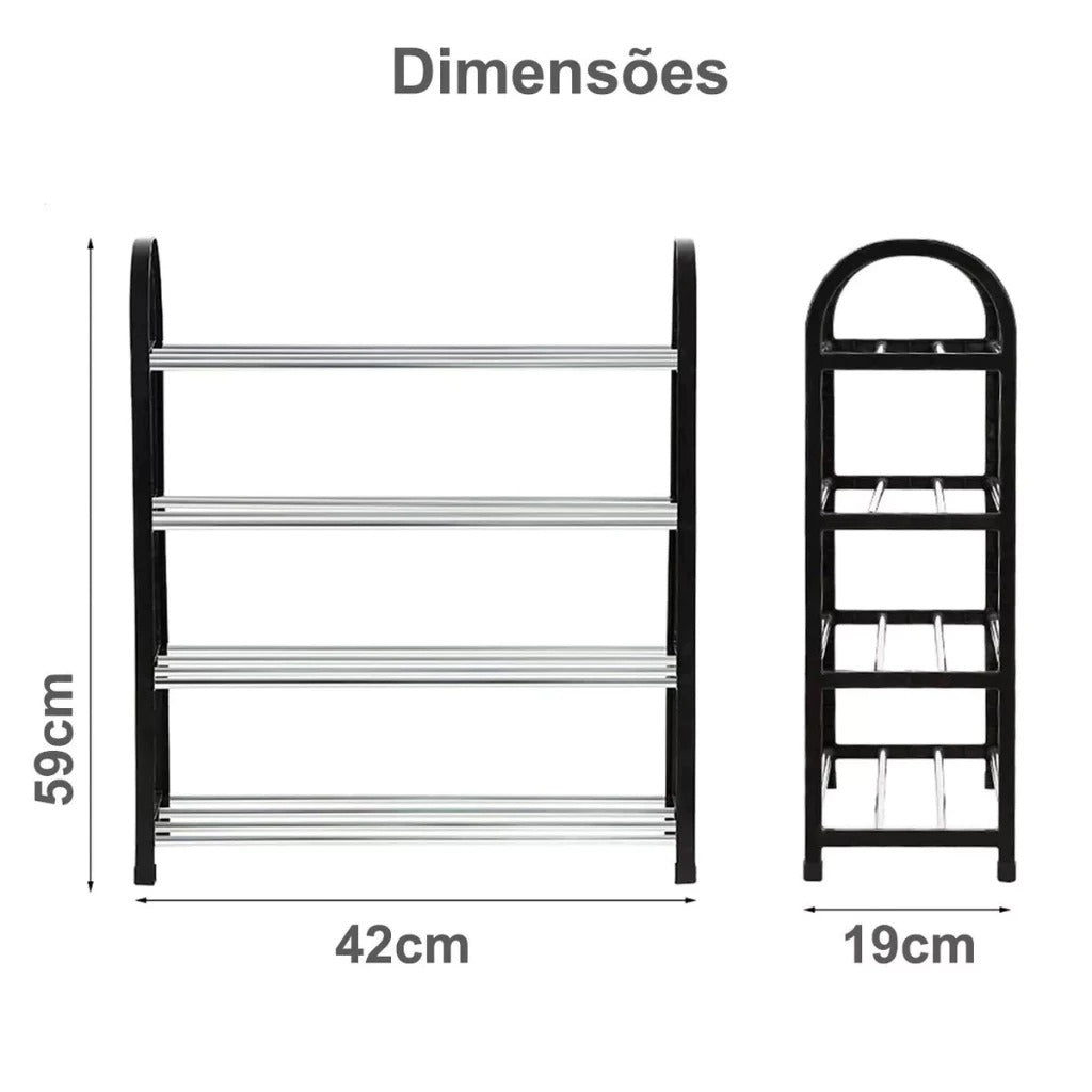 Sapateira Organizadora Tênis Sapato 4 Andares 8 Pares Premium