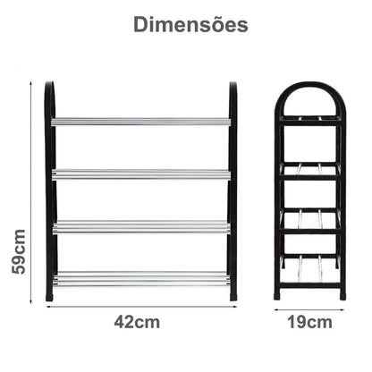Sapateira Organizadora Tênis Sapato 4 Andares 8 Pares Premium