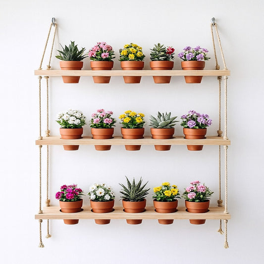 Jardim Horta Vertical Com 03 Prateleiras E 12 Vasos Brinde