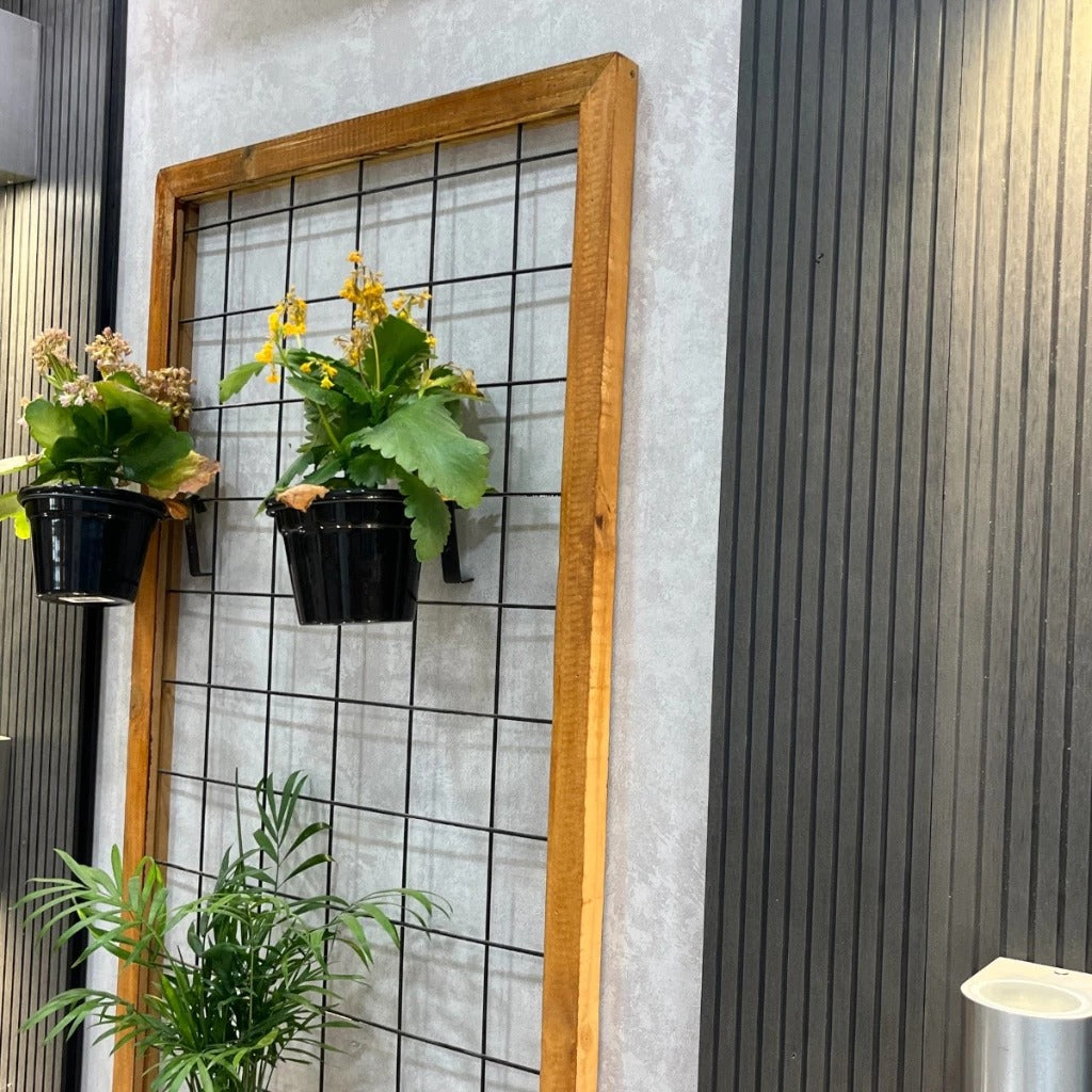 Floreira suspensa, Jardim Vertical de Parede madeira com grade