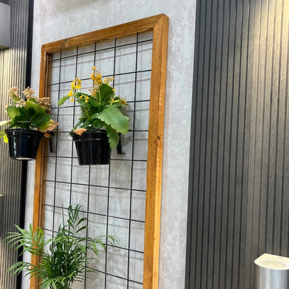Floreira suspensa, Jardim Vertical de Parede madeira com grade