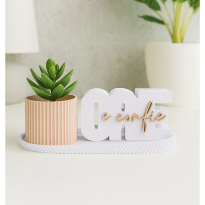 Decorativo “Ore e Confie” com Vaso e Bandeja