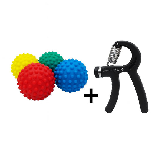 KIT Fortalecedor de Mão e Antibraço HandGrip + Bolinha Fisio