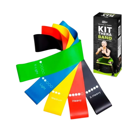 Kit com 5 Faixas Elásticas para Exercícios