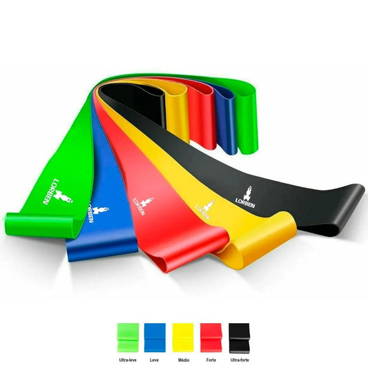 Kit com 5 Faixas Elásticas para Exercícios